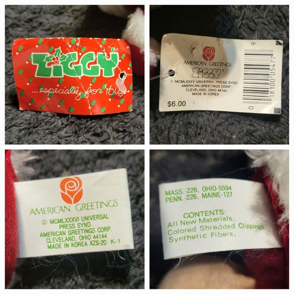 🎅 Santa ZIGGY vintage plush mini Christmas gift I Love You Kiss NWT 1985 - Picture 4 of 4